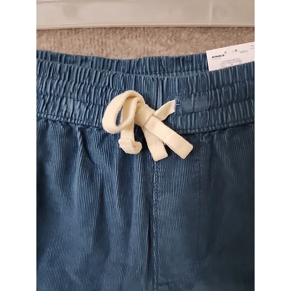 Sonoma Corduroy Everyday Pull-on Shorts Mens XS Blue Drawstring Cotton NEW